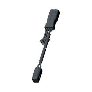 Black plastic radio control jumper cable with connector plugs on both ends.