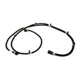 Black electrical cargo box harness with multiple connectors and clips for secure attachment.