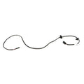 Black wiring harness with multiple connectors and a clip, designed for motorcycle saddlebags.