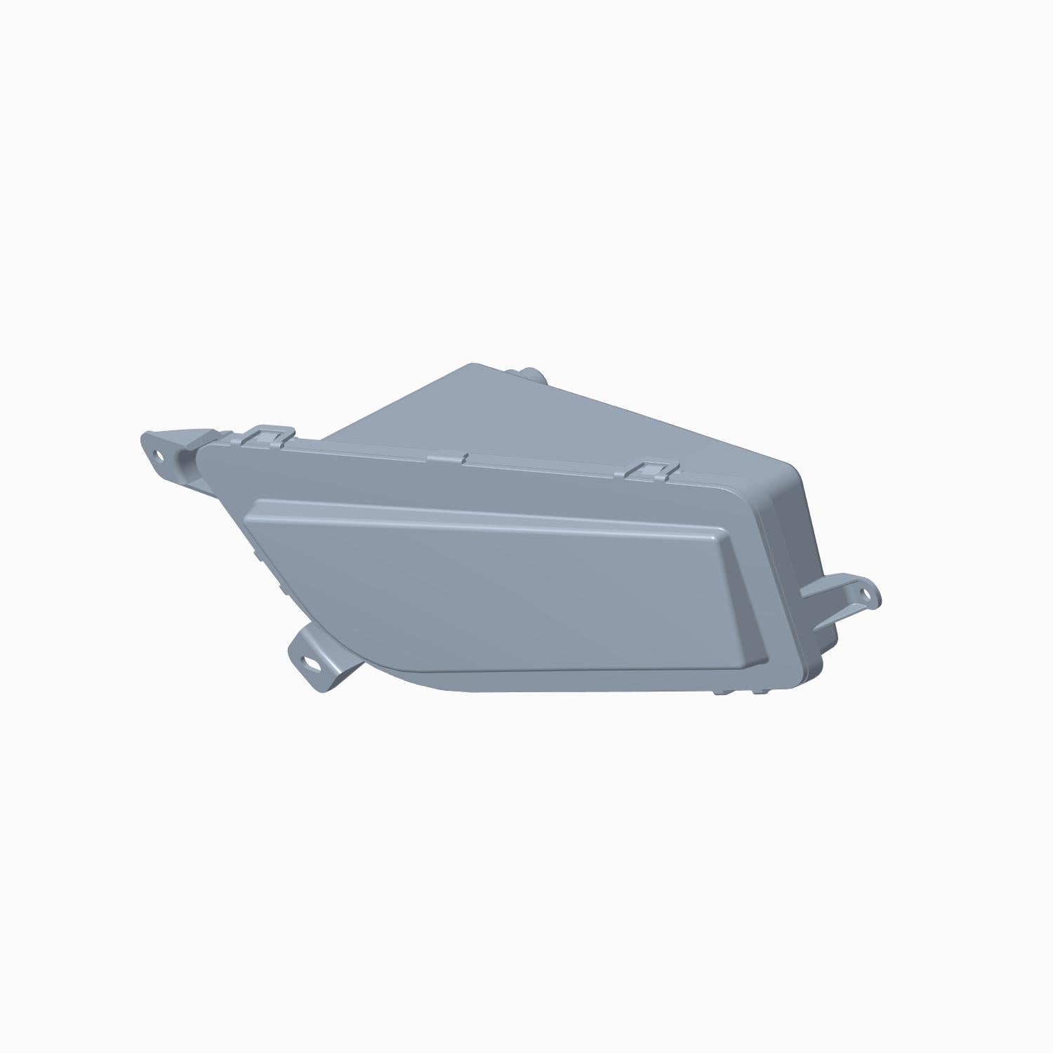 Gray angular LED headlight housing for Polaris off-road vehicle, left side, sleek design.