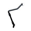 Black metal oil line tube with angled bends and mounting points for motorcycle engine use.