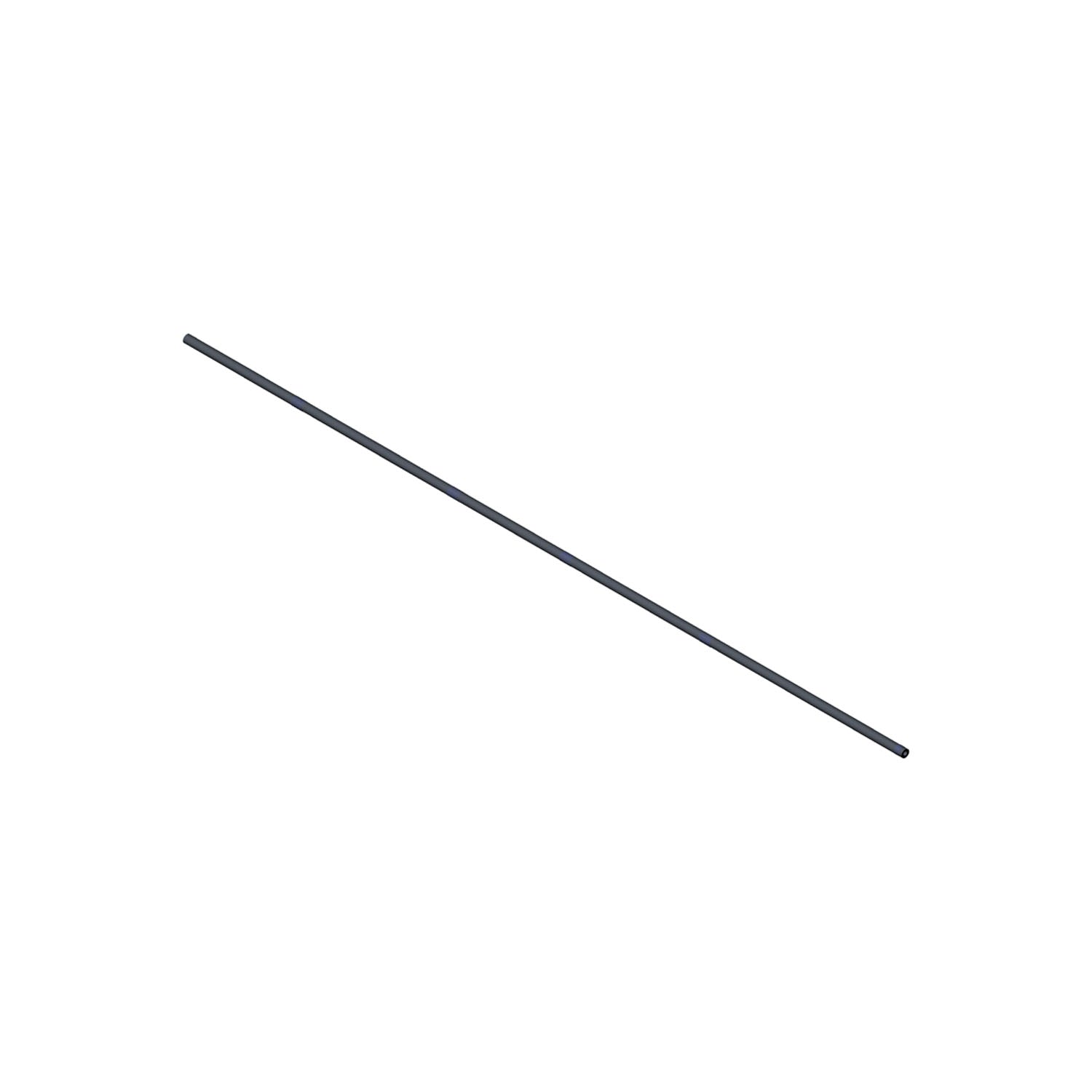 Long thin black metal vent line tube with cylindrical shape and smooth surface.