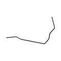 Black bent metal fuel line rail tank pipe with multiple angled bends for Polaris Ranger UTVs.