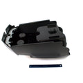 Glossy black plastic center console with multiple mounting points for Polaris UTV models.