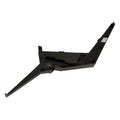 Black angular plastic rear fender panel with mounting points for Polaris UTV, left side designed.