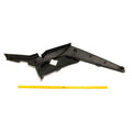 Black angular rear fender panel for Polaris RZR with mounting holes and textured finish.