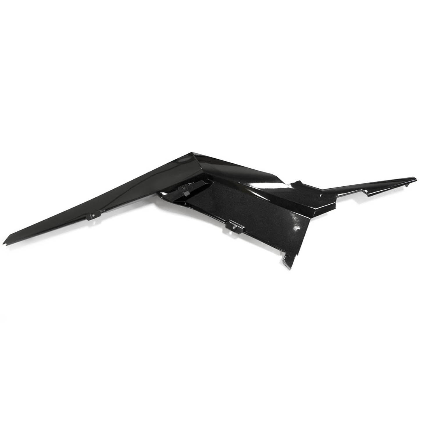 Black angular rear right fender panel with mounting brackets for Polaris RZR XP 1000 ATV.