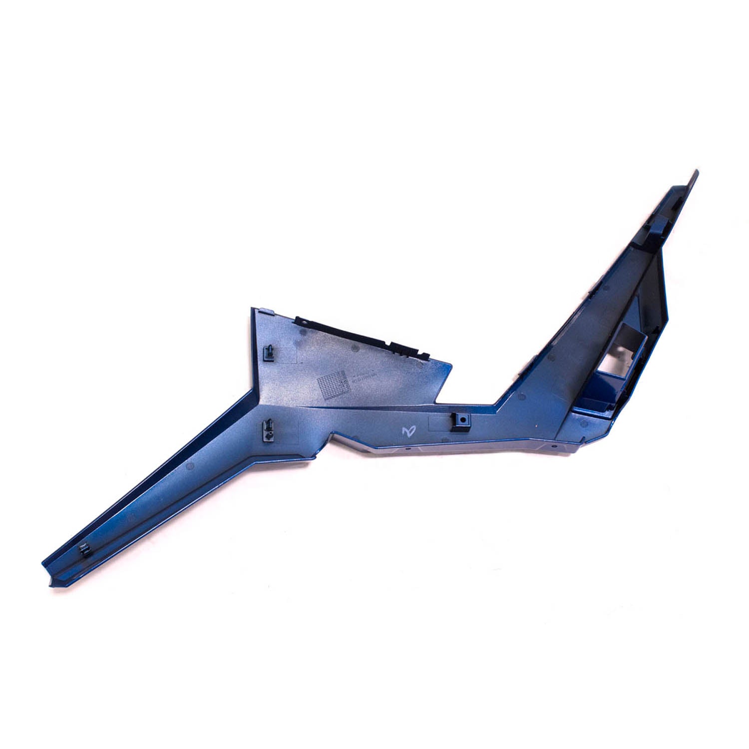 Blue rear left fender for Polaris UTV with angular design and mounting points.