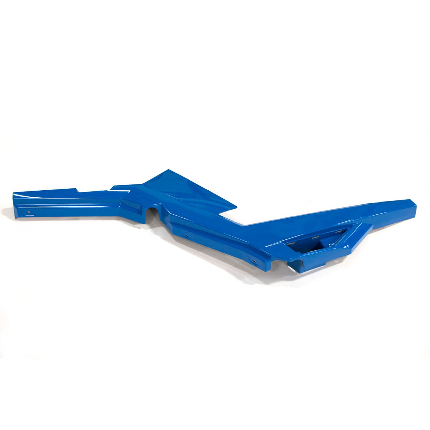 Blue molded plastic rear right fender for off-road UTV, sleek aerodynamic design.