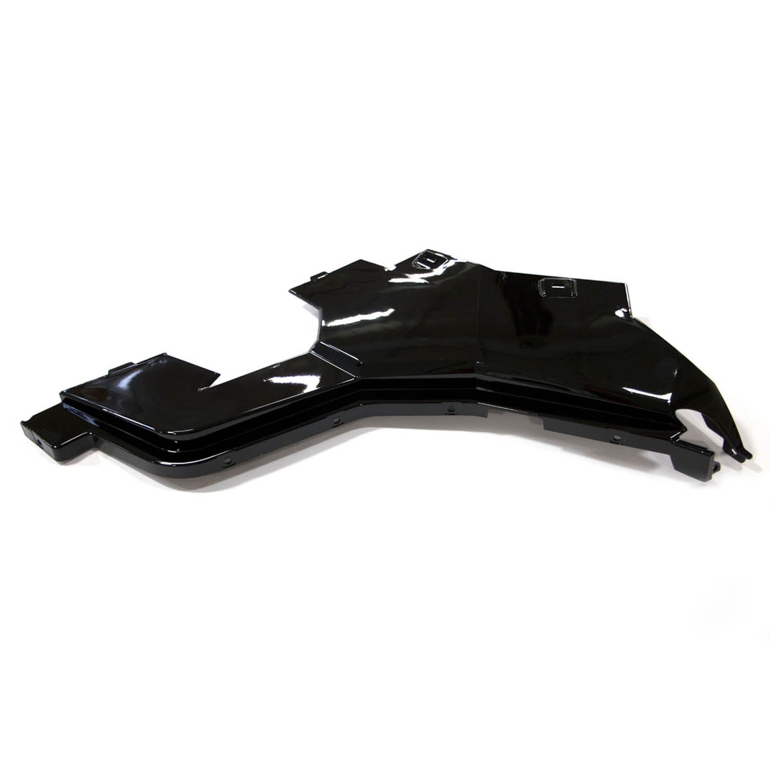 Glossy black rear fender for Polaris General UTV, curved design with mounting points.