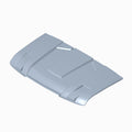 Glossy light gray front crew roof panel for Polaris Ranger UTV with angular molded design.