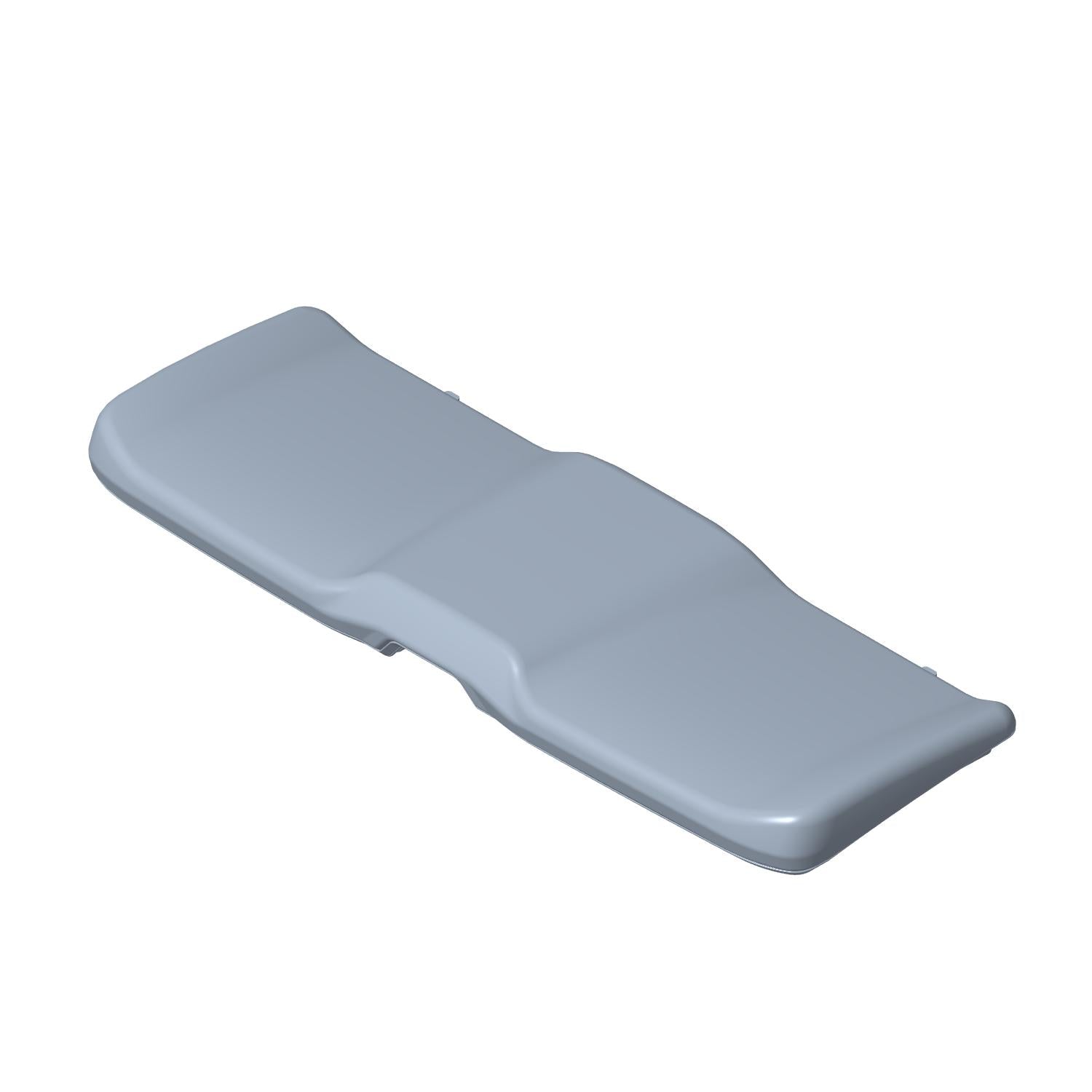Glossy black molded plastic seat bottom with contoured design for Polaris Ranger UTVs.