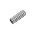 Polished metal cylindrical piston pin with hollow center and smooth surface.
