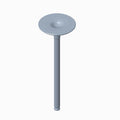 Gray metal intake valve with flat circular head and long narrow stem.