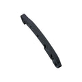 Black curved plastic cam chain tensioner guide with mounting holes and smooth surface.