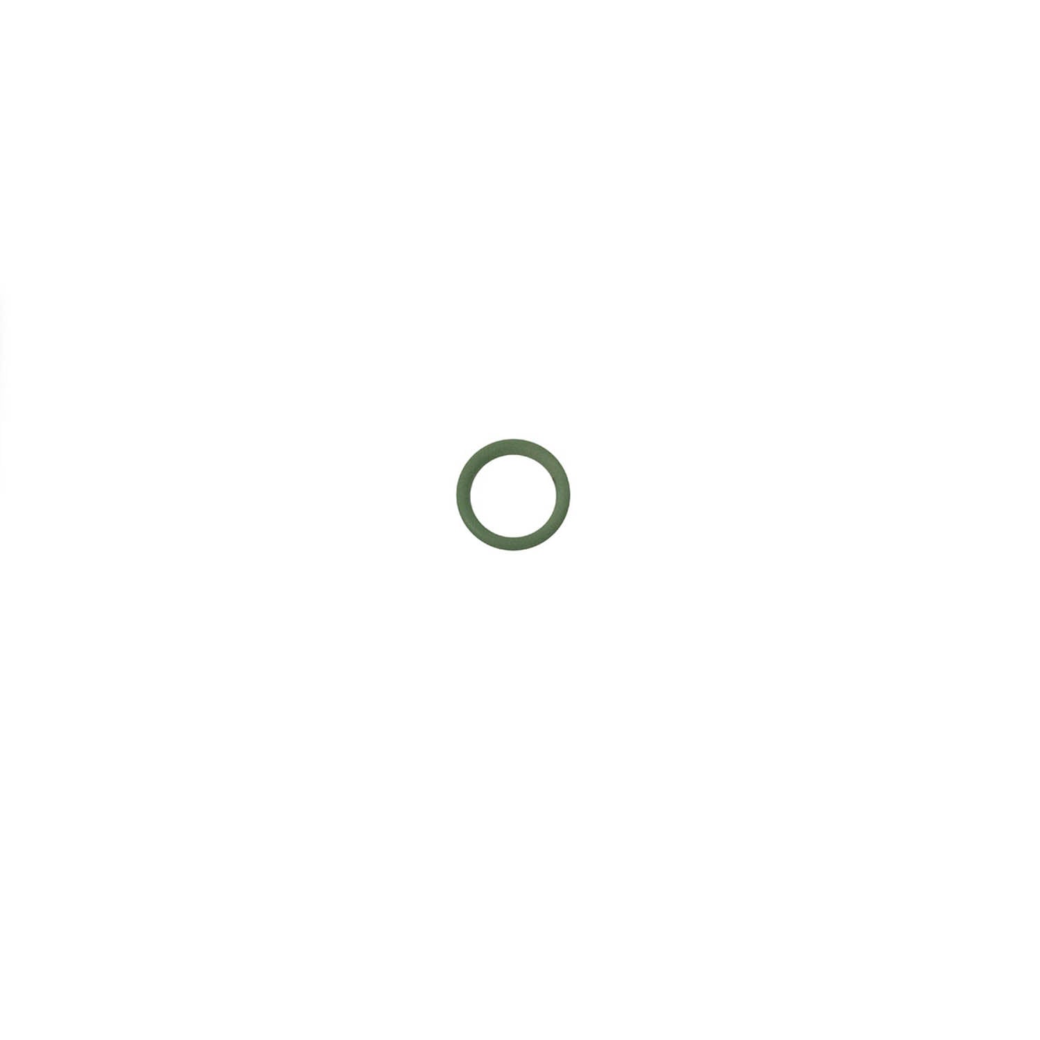 Small green circular rubber seal ring with smooth surface and narrow thickness.