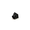 Black square plastic vent with round outlet and flat mounting flange.