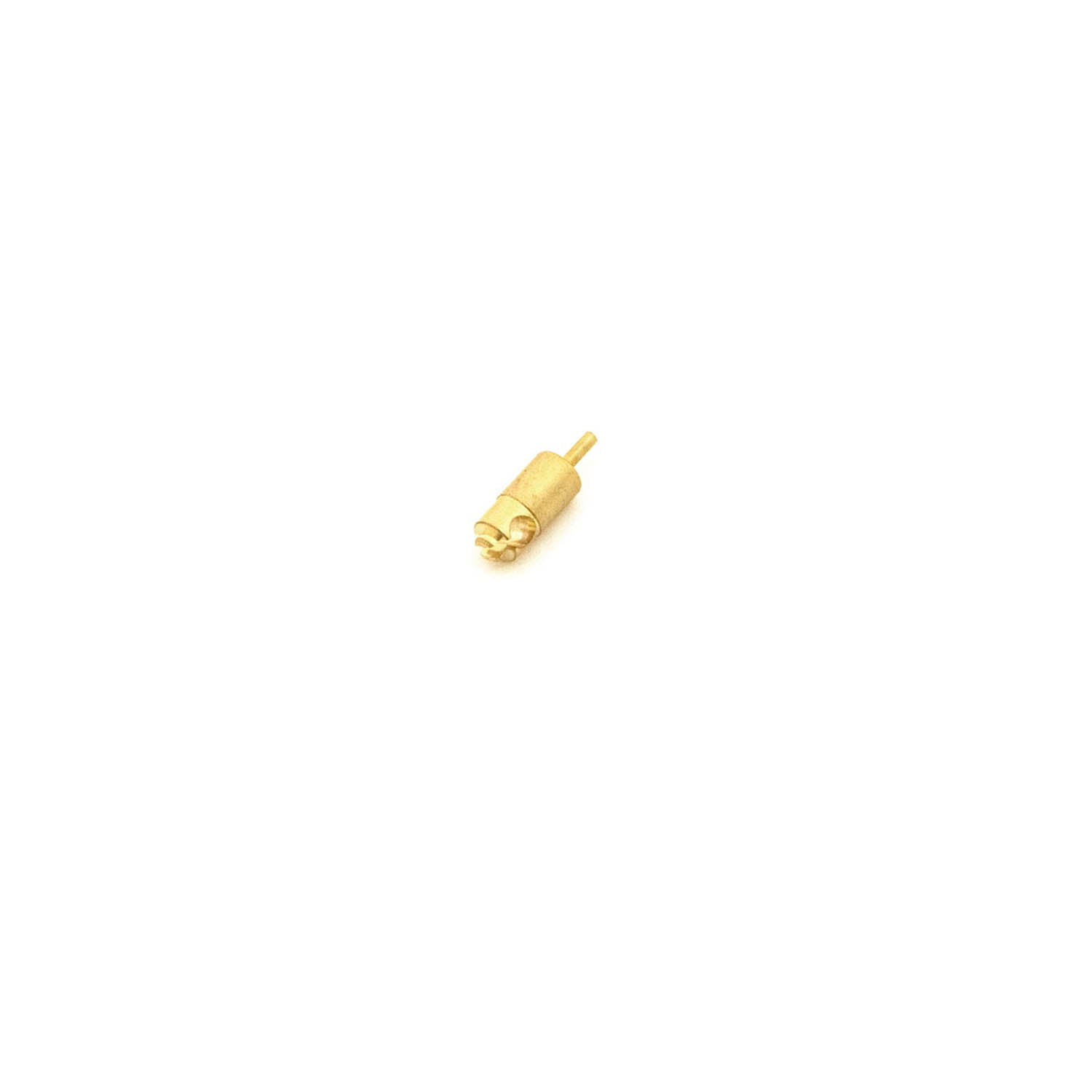 Small brass plunger with threaded end and tapered tip for Polaris ATV models.
