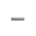 Small metallic compression spring with a tightly coiled design and dark gray finish.