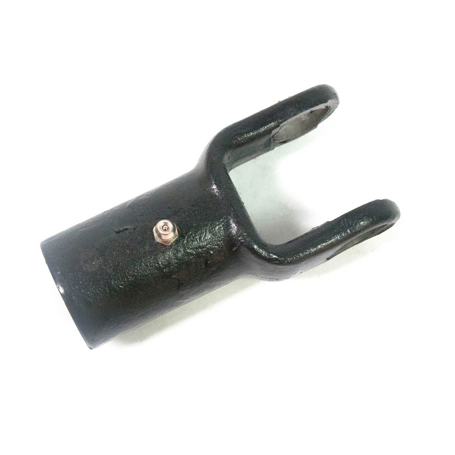Black metal prop/drive shaft slip yoke with U-shaped fork end and cylindrical base.