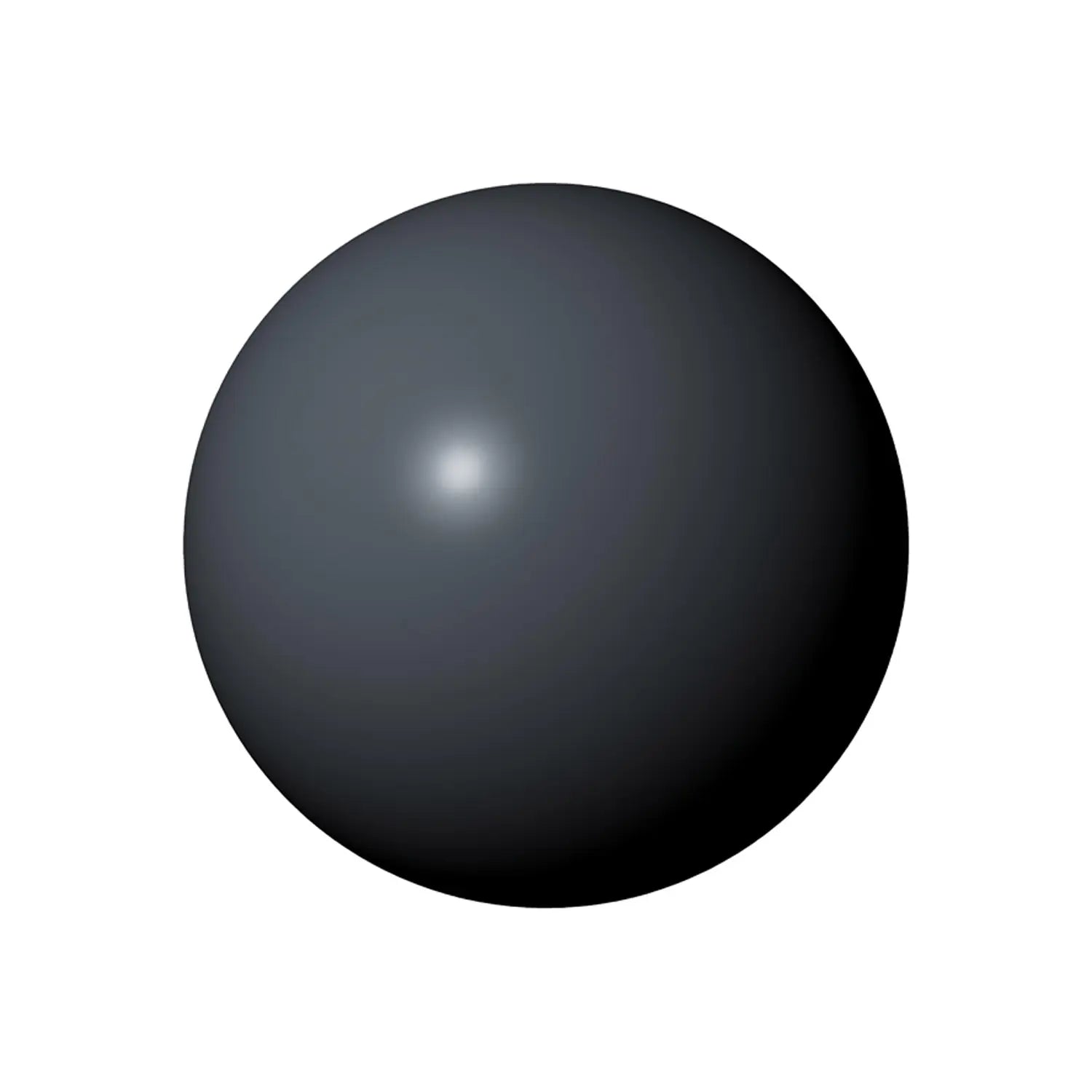 A smooth, dark gray sphere with a subtle white highlight on its upper left, set against a plain white background—similar to the premium finish of the Foot Peg Detent Bearing by Polaris.