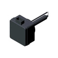 Black rectangular Polaris headlight bulb with extended cylindrical connector and small spring clip.