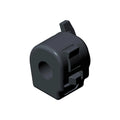 Black plastic handlebar control switch housing with multiple protruding tabs for left motorcycle use.