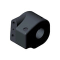 Black plastic handlebar control switch housing with rounded edges and mounting holes.