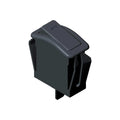 Black rectangular push-to-talk switch with a slanted top button and ribbed side grips.