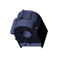 Black plastic left-side on/off control switch housing with a textured grip and set screw hole.