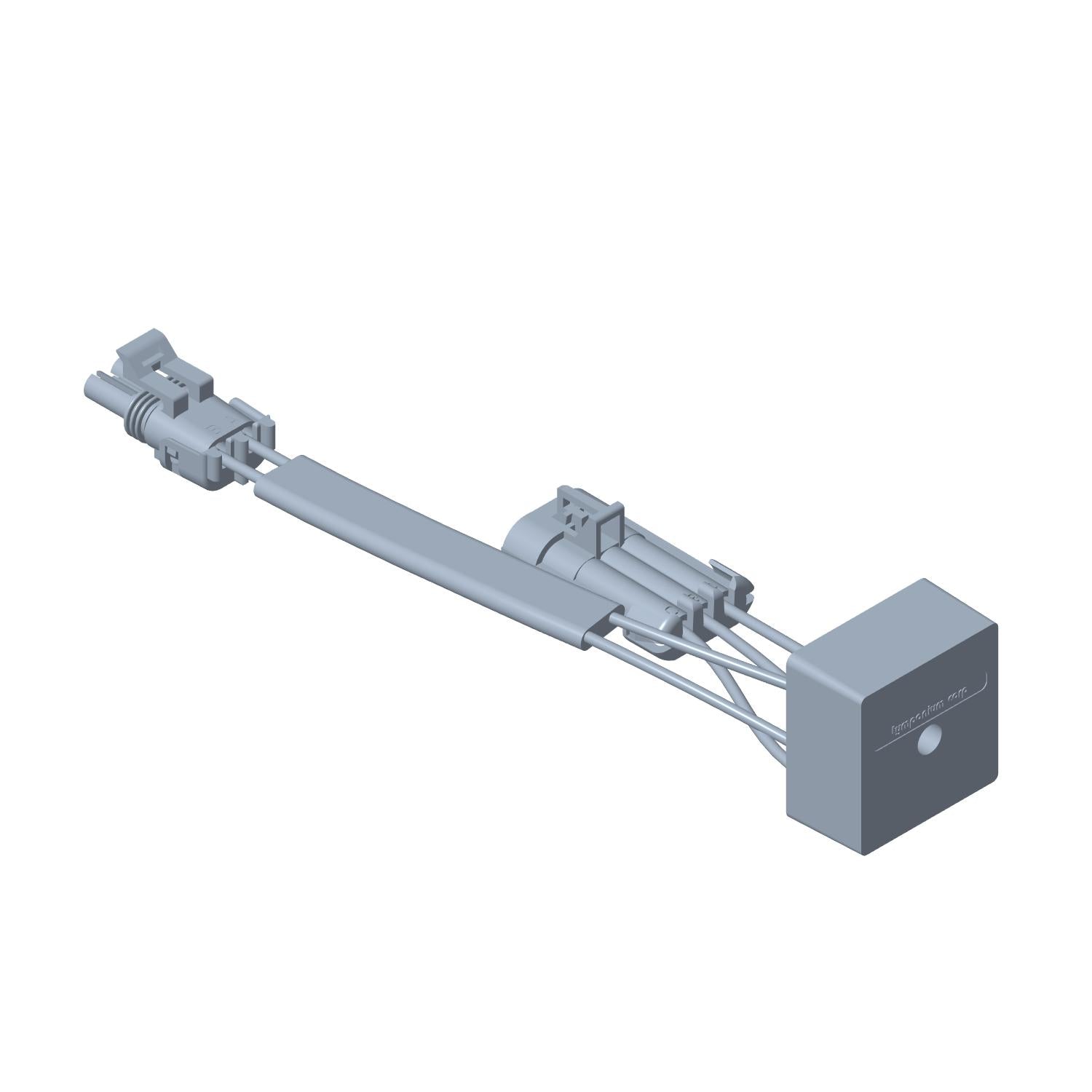 Gray solid state relay with integrated wiring and rectangular housing, designed for Polaris vehicles.