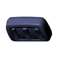 Black rectangular radio control switch with three rocker buttons and smooth matte finish.