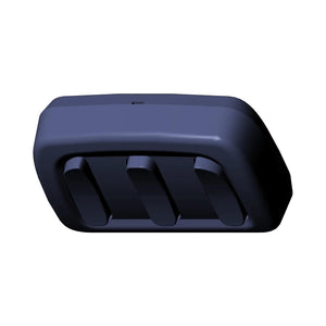 Black rectangular radio control switch with three rocker buttons and smooth matte finish.