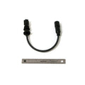Black spark plug wire with rubber connectors on both ends, approximately 8 inches long, flexible cable designed for Polaris.