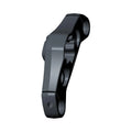 Upper triple tree bracket in polished chrome with smooth angular design and mounting holes.