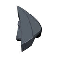 Right front tip over bumper in matte black with angular design and mounting tabs.