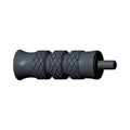 Black knurled metal shift brake peg with cylindrical shape and grooved grip sections.