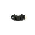 Black curved fairing riser cap with two mounting holes, matte finish.