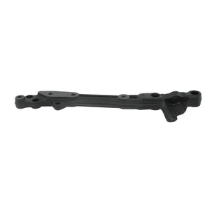 Black metal engine cradle for left side with multiple mounting points and reinforced sections.