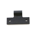 Black metal windshield clevis bracket with two mounting holes and a curved central clamp section.