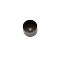 Black cylindrical metal valve tappet with a central silver circular feature inside.