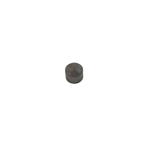 Small cylindrical metal valve tappet with flat ends and matte gray finish.