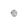 Round polished metal valve tappet with smooth flat top and cylindrical body.