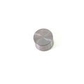 Round metal valve tappet with smooth, polished surface and flat top.