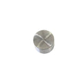 Silver metal valve tappet with smooth cylindrical shape and polished finish.
