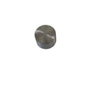 Cylindrical polished metal valve tappet with smooth rounded top and solid sides.