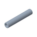 Gray cylindrical metal pivot shaft with hollow center and slightly flared end.