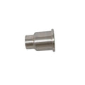 Polished silver metal spool with stepped cylindrical design for motorcycle saddlebag mounting.