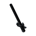 Black 21-inch cylindrical motorcycle fork tube with mounting bracket attached at the bottom.