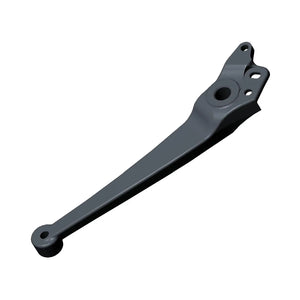 Polished metal shift pedal lever with mounting holes and smooth, tapered design.